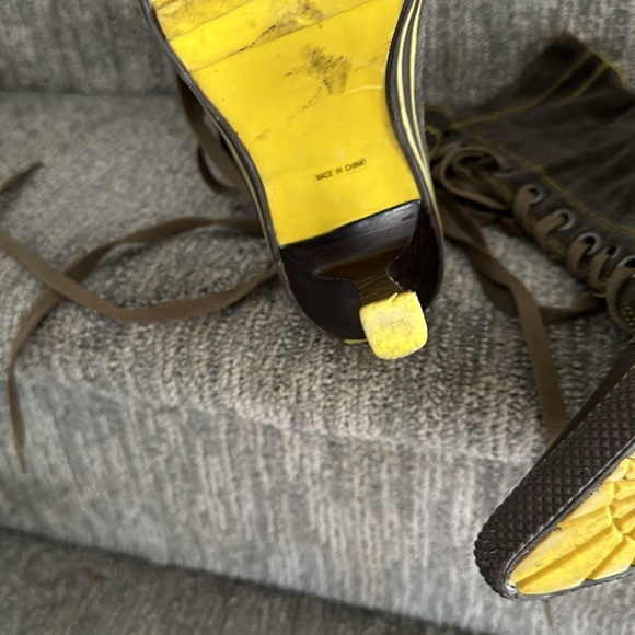 Rare suede STIL y2k high heel work boots 7.5 - Picture 9 of 16